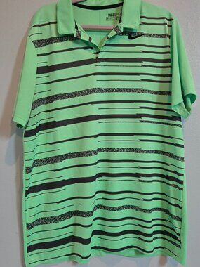 Nike Golf Standard Fit Dri Fit Short Sleeve Polo Shirt Green And Black XL